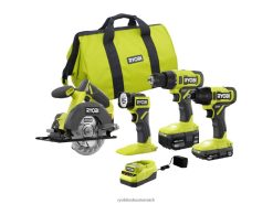 RYOBI 18-V-Kombi-Set mit einem und vier Werkzeugen Elektrowerkzeuge 6V8HV619