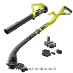 RYOBI 18-V-One+-Kombinationssatz für Rasentrimmer/Kantenschneider und Gebläse draussen 6V8HV6422