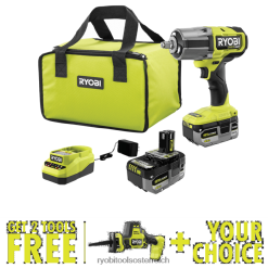 RYOBI 18V One+ HP bürstenloser 4-Modus-1/2-Schlagschraubersatz mit hohem Drehmoment und kostenloser 18V One+ HP kompakter bürstenloser Einhand-Säbelsäge und frei wählbarem Werkzeug Ihrer Wahl Elektrow