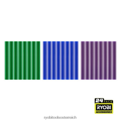RYOBI 24 Stk. Klebestifte in voller Größe in kühlen Farben Zubehör 6V8HV6743