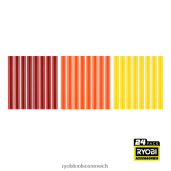 RYOBI 24 Stk. Klebestifte in voller Größe in warmen Farben Zubehör 6V8HV6749