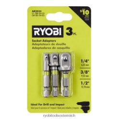 RYOBI 3-teiliges Kraft-Stecknuss-Adapter-Set Zubehör 6V8HV6797