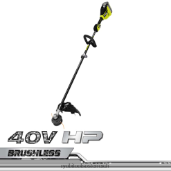 RYOBI 40-V-HP-Bürstenloser Rasentrimmer-Satz mit 15 Kohlefaseraufsätzen draussen 6V8HV6292