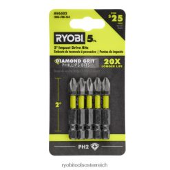 RYOBI 5 Stk. 2 Schlagbohrer mit Diamantkörnung Zubehör 6V8HV6823