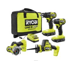 RYOBI Kompaktes bürstenloses 18-V-Kombiset mit 4 Werkzeugen Elektrowerkzeuge 6V8HV6869