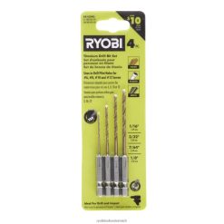 RYOBI Sechskantschaft-Pilot-Titanbohrer-Set (4-tlg.) Zubehör 6V8HV6820