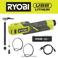 RYOBI USB-Lithium-Hochdruck-Inflator-Kit Beleuchtung, Lebensstil und Erholung 6V8HV6487